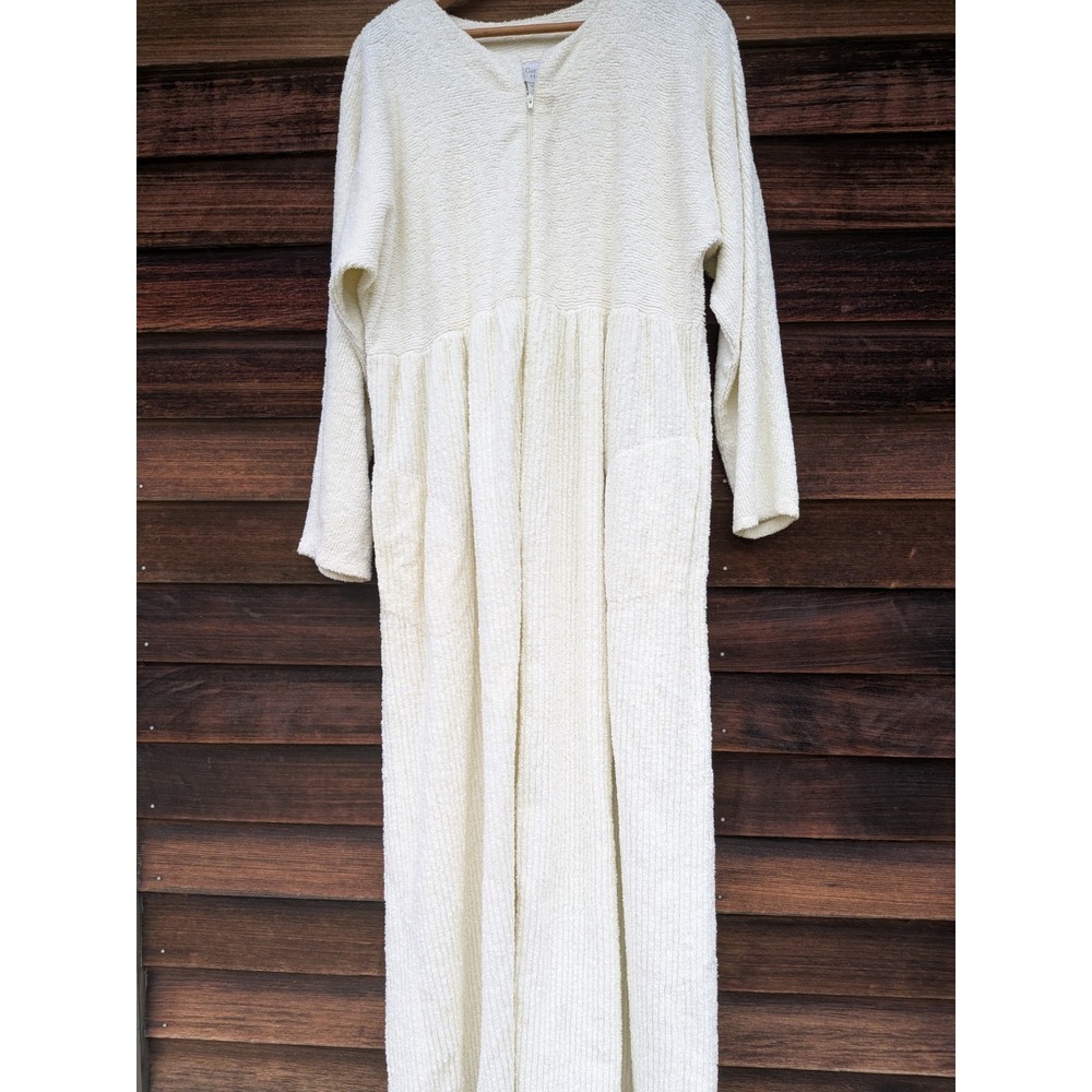 Garnet Hill Cotton Classic Bath Robe Nap Lounge Dress Retro Trad Chenille Med
